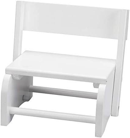 White Wooden 2-in-1 Chair and Stepstool