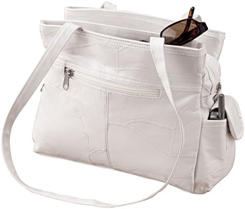Womens Leather Handbag with Double Shoulder Straps
